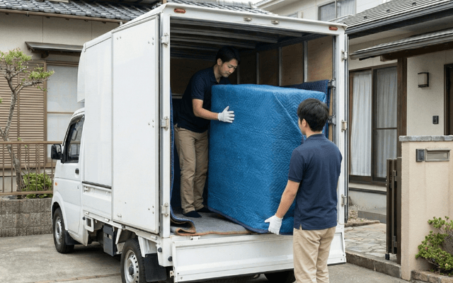 専用車両への積み込み作業