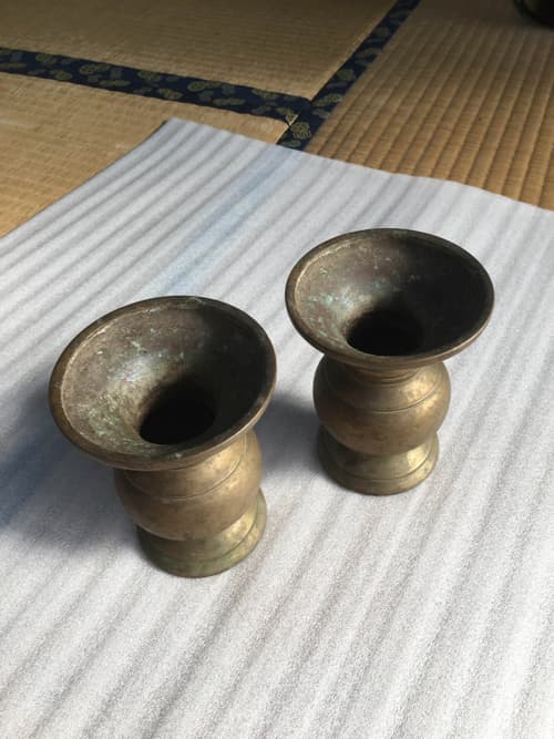 真鍮製仏具にサビが付着